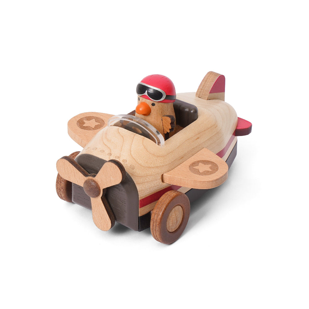 Wooderful Life wooden music box - bird monoplane (Variations on Canon in D)